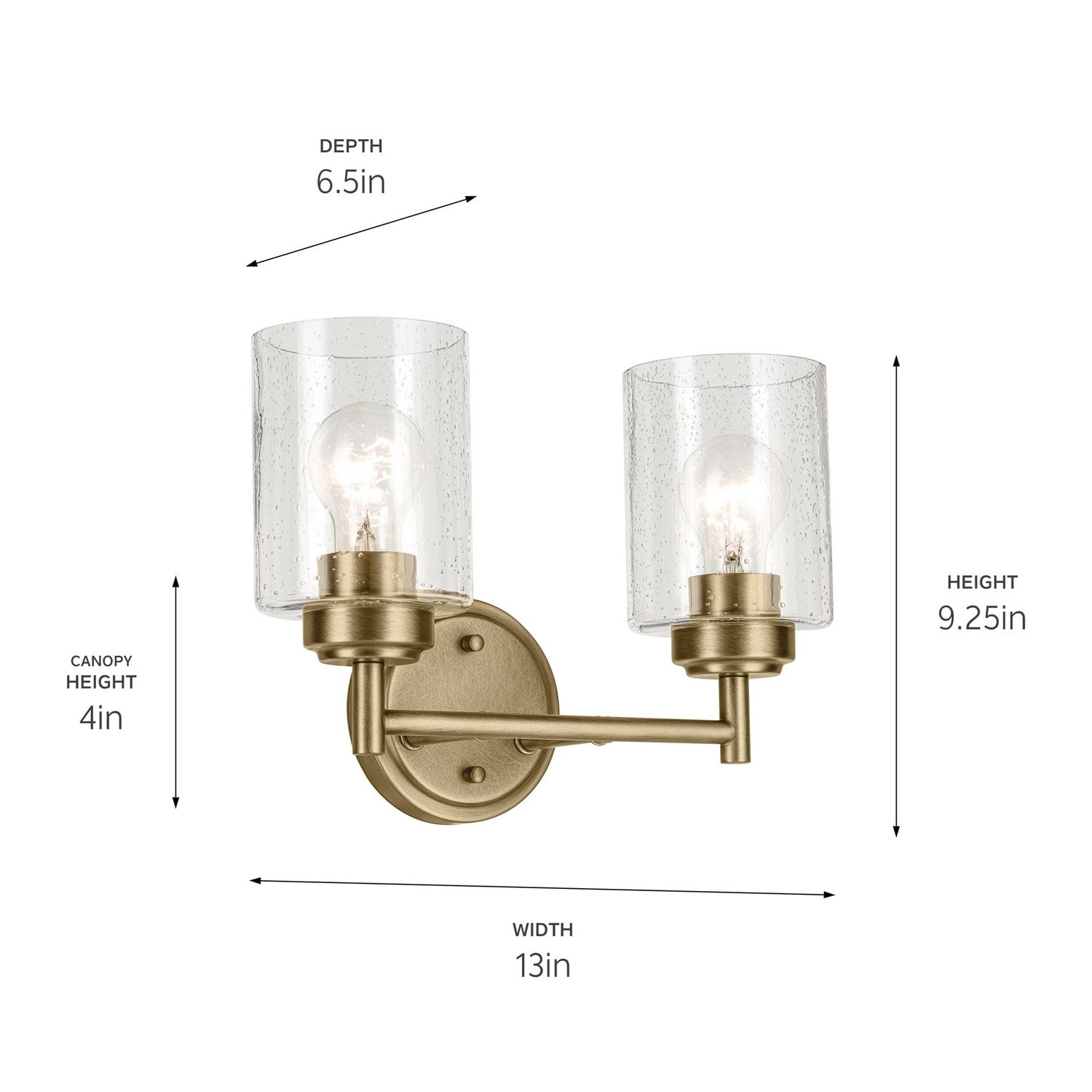 Kichler - 45885NBR - Two Light Bath - Winslow - Natural Brass