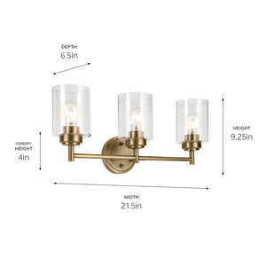 Kichler - 45886NBR - Three Light Bath - Winslow - Natural Brass