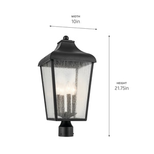 Kichler - 49739BKT - Four Light Outdoor Post Mount - Forestdale - Textured Black