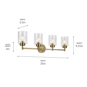 Kichler - 45887NBR - Four Light Bath - Winslow - Natural Brass