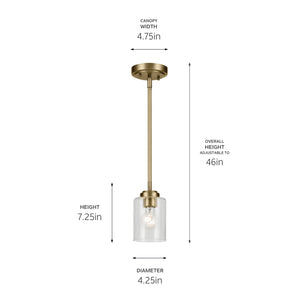 Kichler - 44032NBR - One Light Mini Pendant - Winslow - Natural Brass