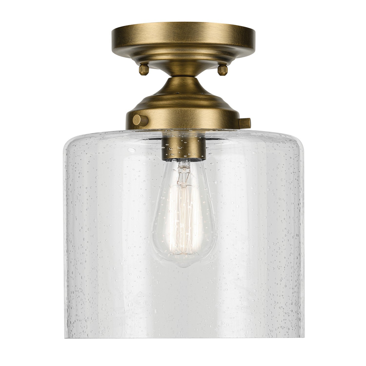 Kichler - 44033NBR - One Light Semi Flush Mount - Winslow - Natural Brass