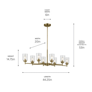 Kichler - 44035NBR - Eight Light Chandelier - Winslow - Natural Brass