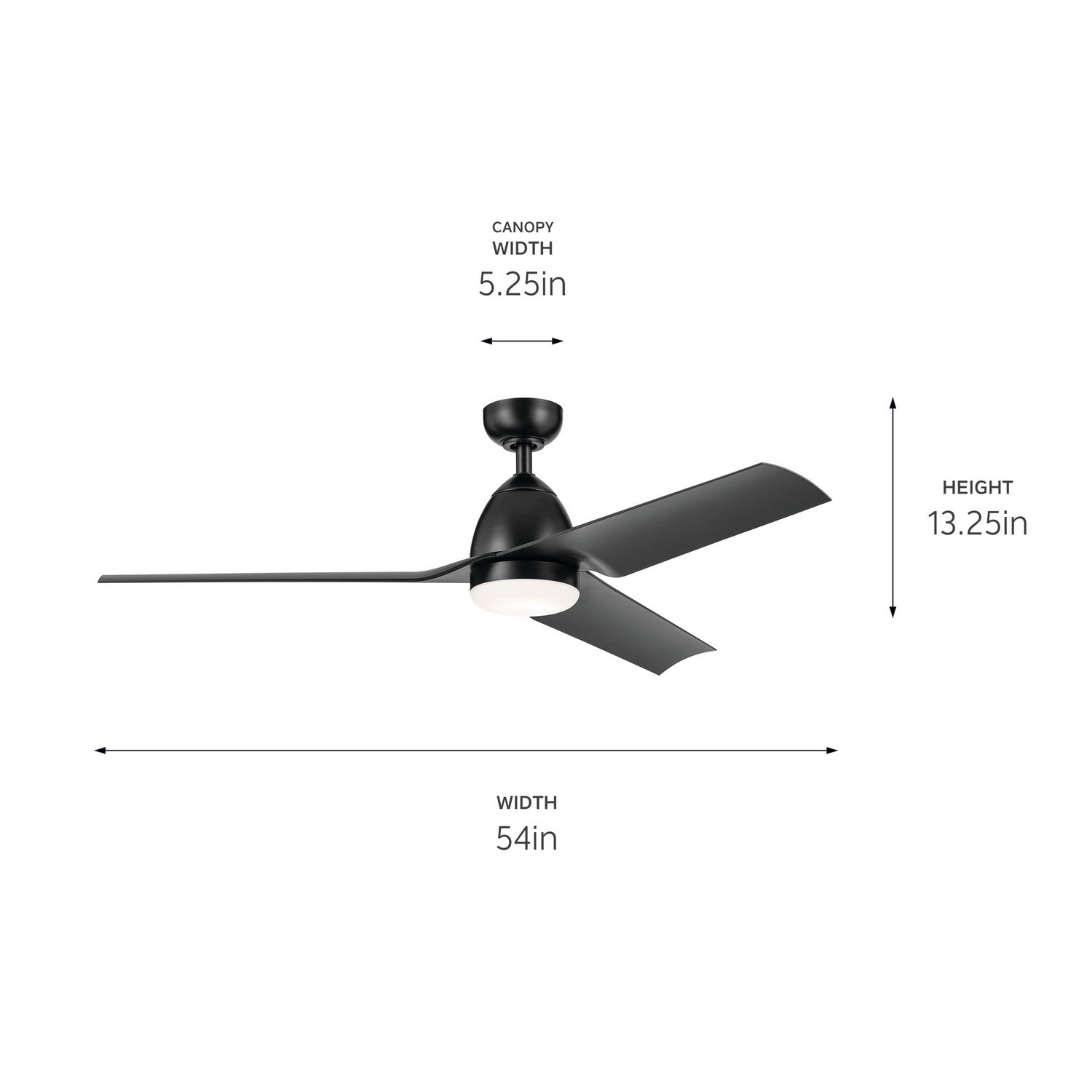 Kichler - 310254SBK - 54"Ceiling Fan - Fit - Satin Black