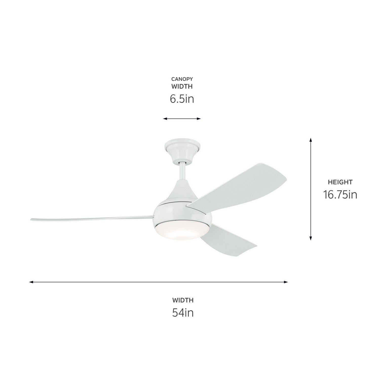 Kichler - 310354WH - 54"Ceiling Fan - Ample - White