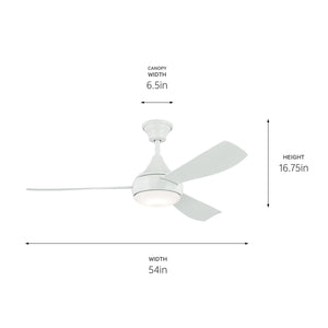 Kichler - 310354WH - 54"Ceiling Fan - Ample - White