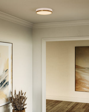 Alora - FM554211AGWH-5CCT - LED Flush Mount - Adelaide - Aged Gold/White