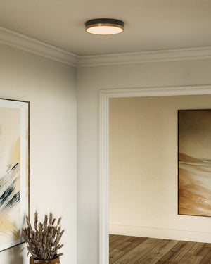 Alora - FM554211AGMB-5CCT - LED Flush Mount - Adelaide - Aged Gold/Matte Black