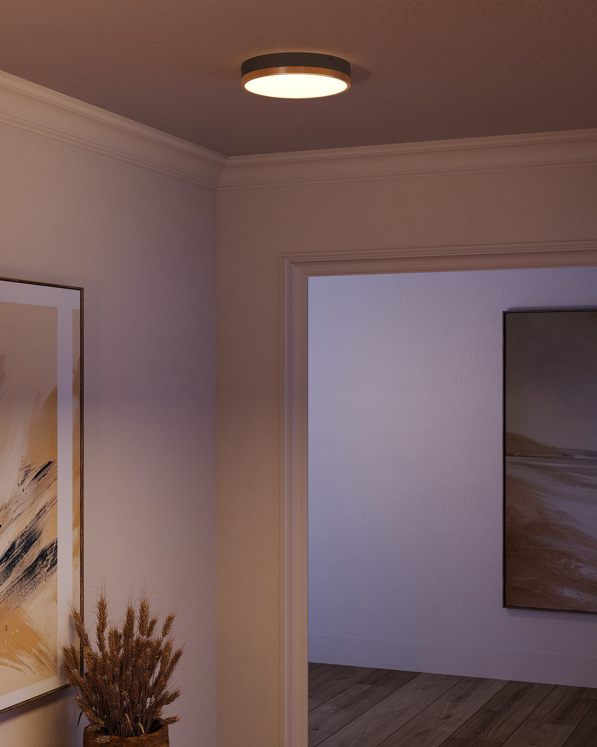 Alora - FM554211AGMB-5CCT - LED Flush Mount - Adelaide - Aged Gold/Matte Black