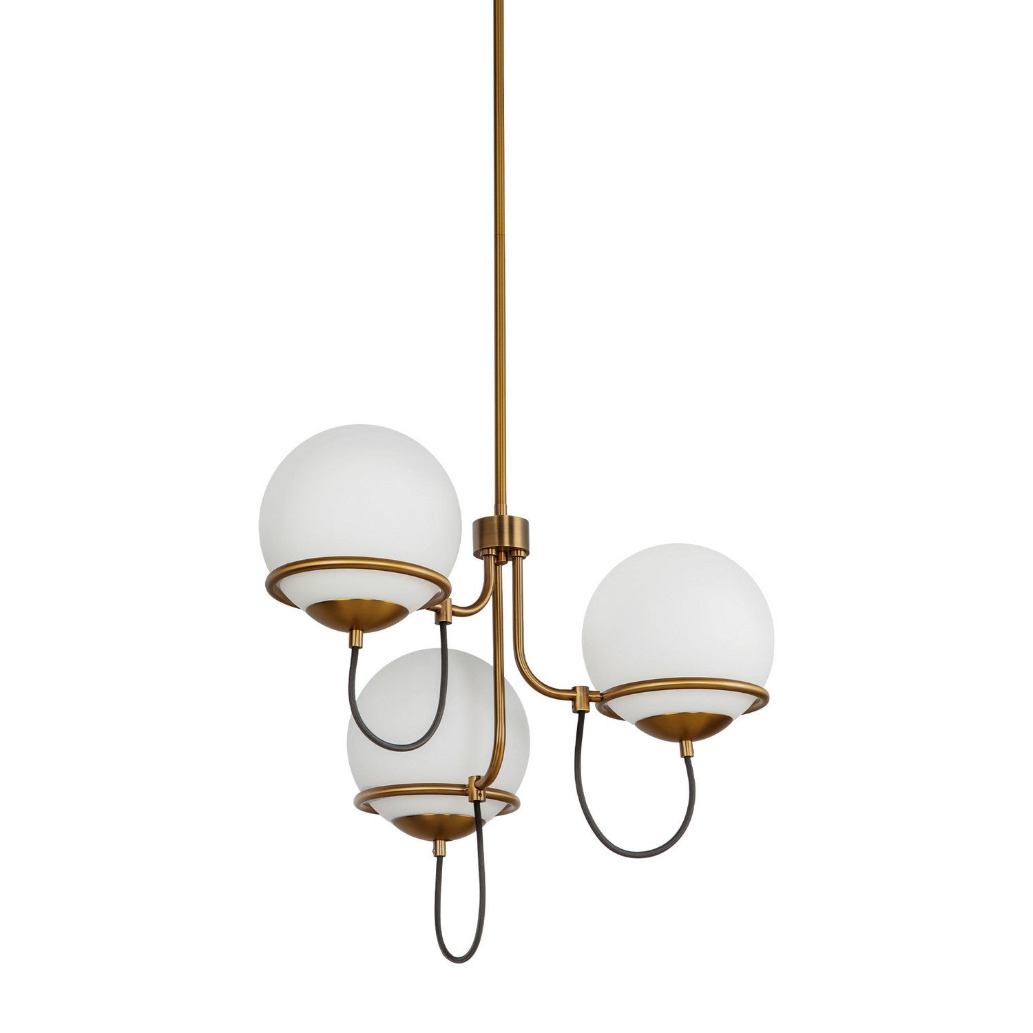 Alora - CH458323AGOP - Three Light Chandelier - Alba - Aged Brass/Opal Glass