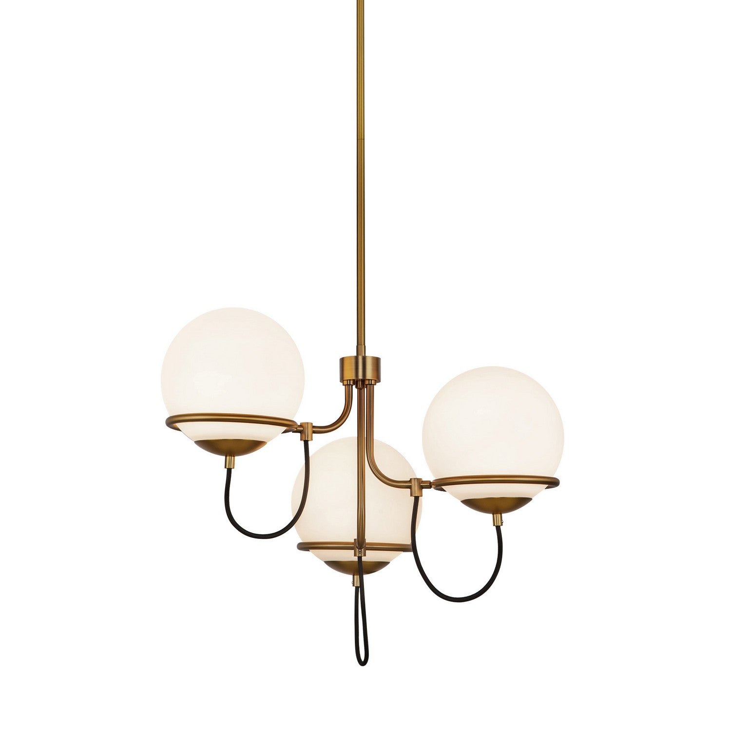 Alora - CH458323AGOP - Three Light Chandelier - Alba - Aged Brass/Opal Glass