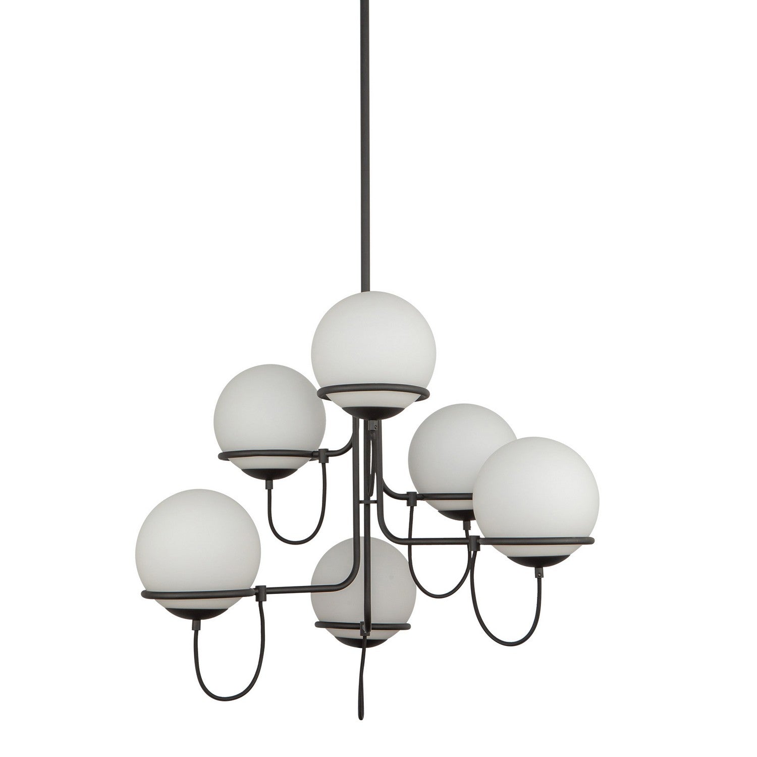 Alora - CH458632MBOP - Six Light Chandelier - Alba - Matte Black/Opal Glass