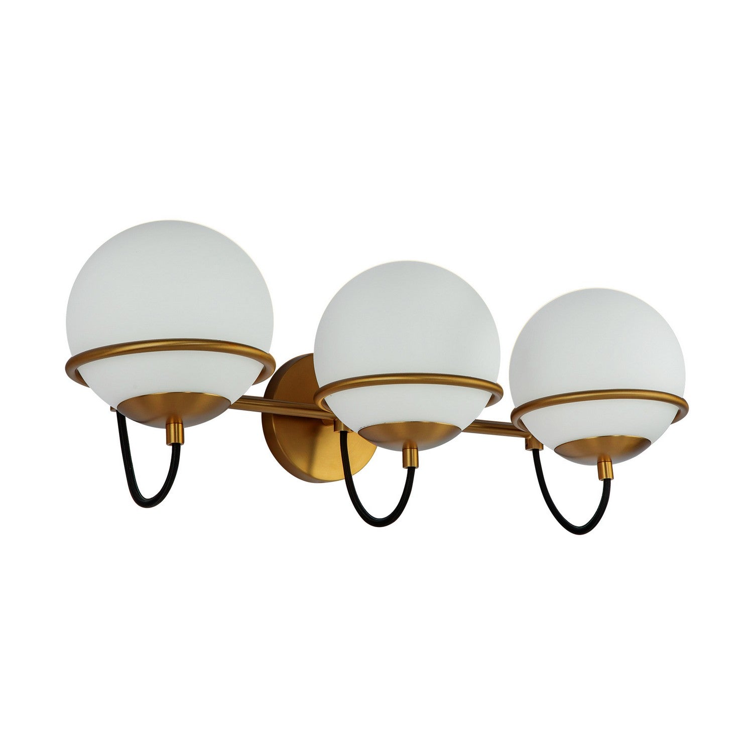 Alora - WV458324AGOP - Three Light Wall Vanity - Alba - Aged Brass/Opal Glass