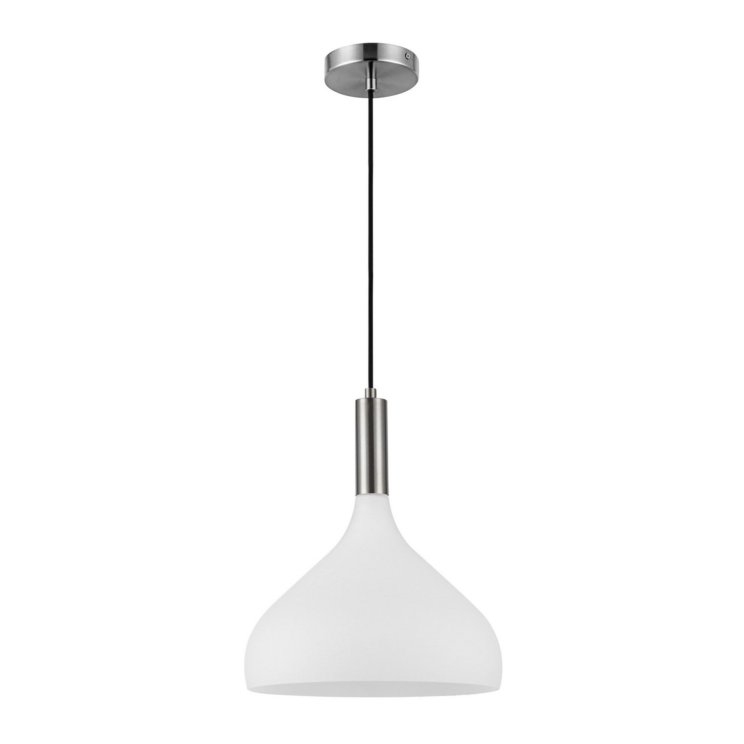 Alora - PD532312BNOP - One Light Pendant - Belleview - Brushed Nickel/Opal Glass