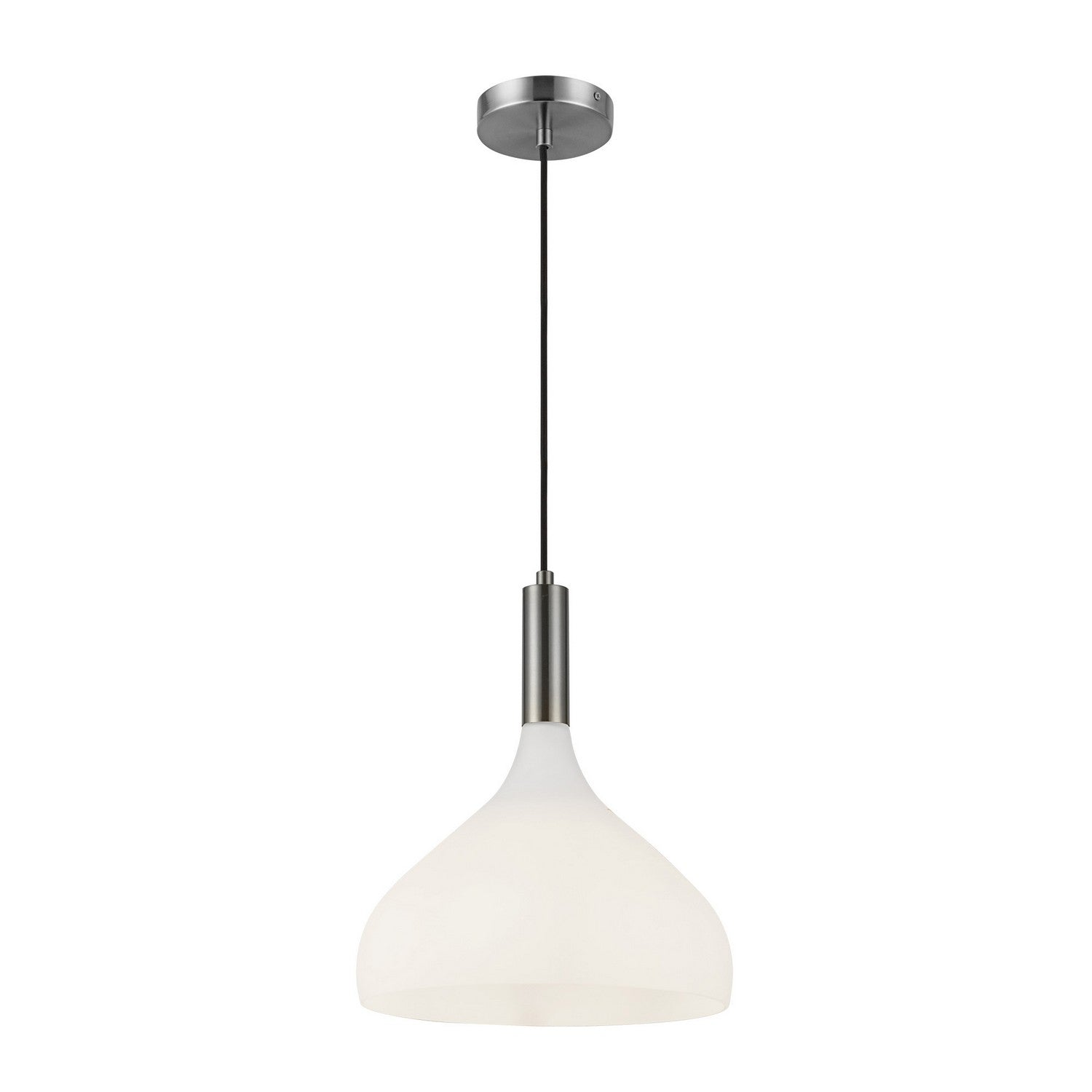 Alora - PD532312BNOP - One Light Pendant - Belleview - Brushed Nickel/Opal Glass