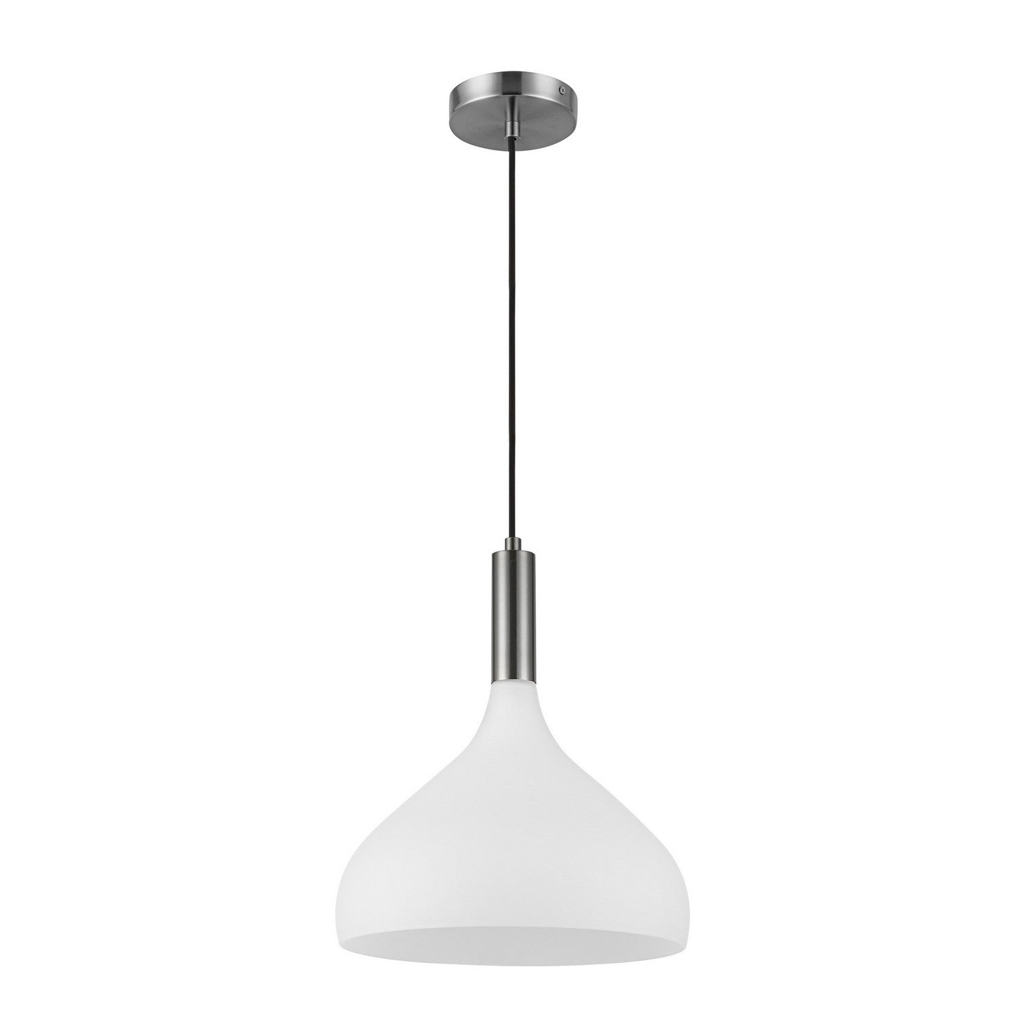 Alora - PD532312BNOP - One Light Pendant - Belleview - Brushed Nickel/Opal Glass