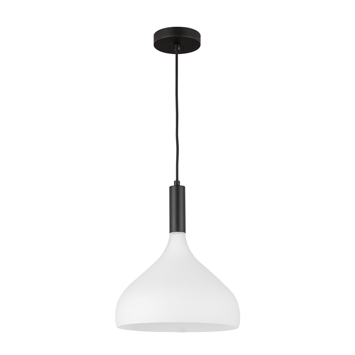 Alora - PD532312MBOP - One Light Pendant - Belleview - Matte Black/Opal Glass