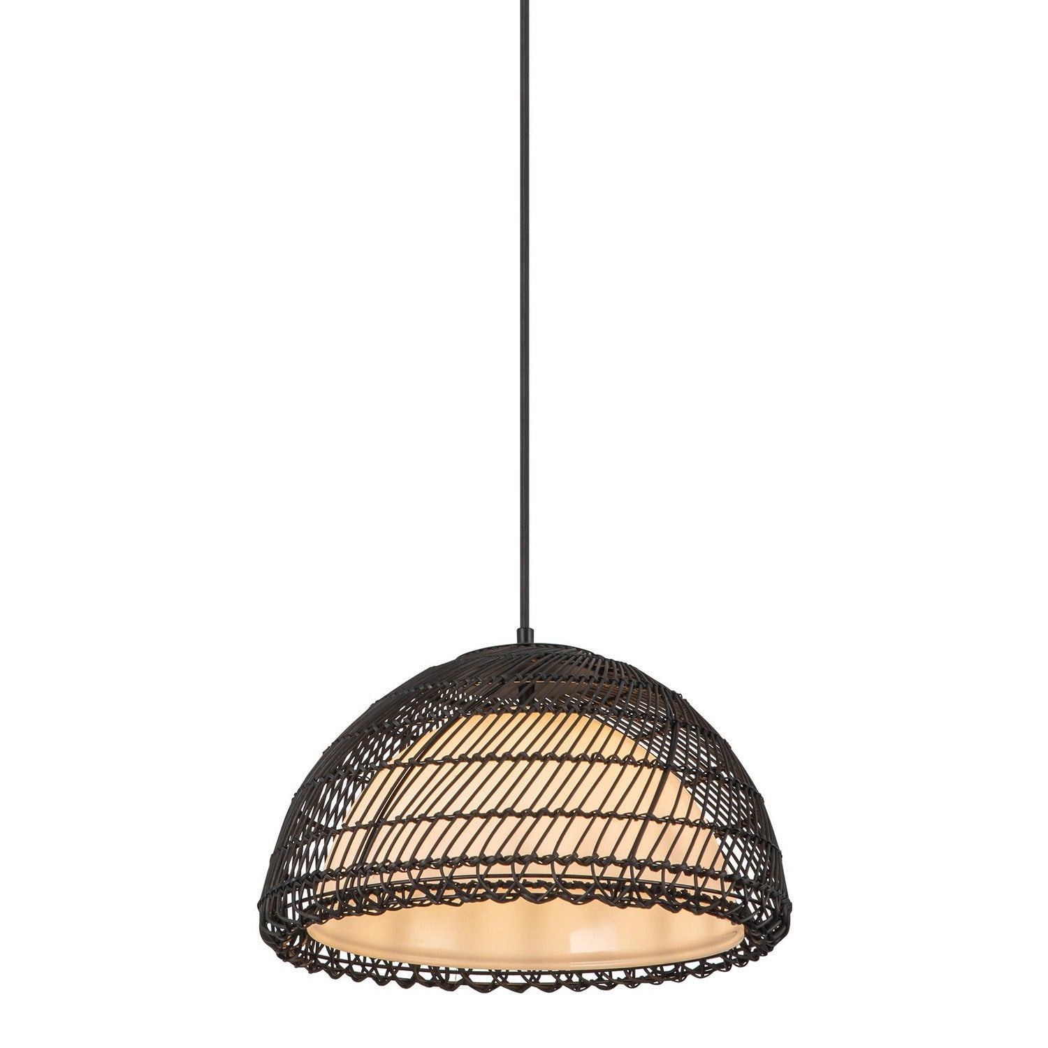 Alora - PD631416MBOP - One Light Pendant - Bondi - Matte Black/Opal Glass