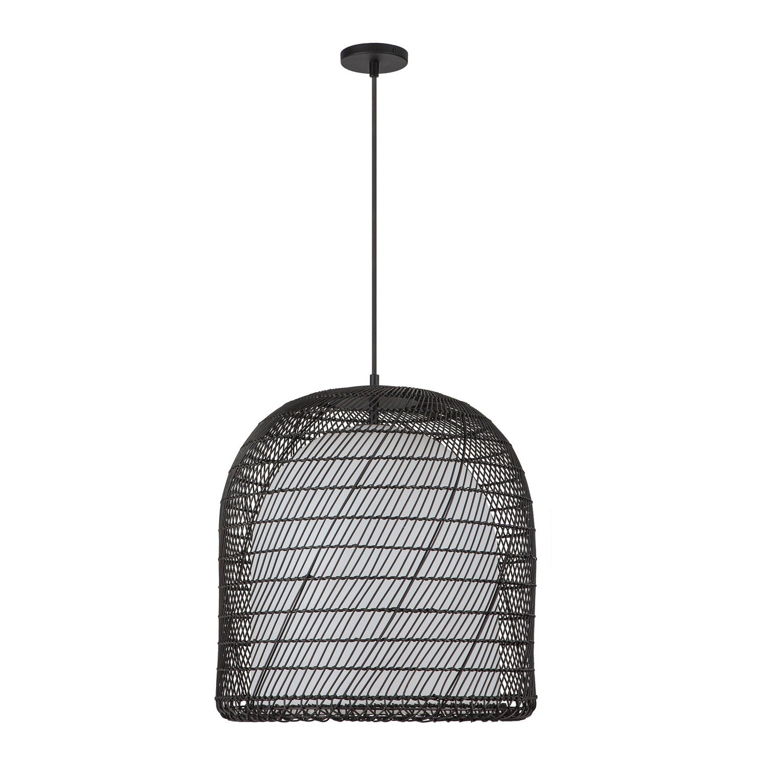 Alora - PD631920MBOP - One Light Pendant - Bondi - Matte Black/Opal Glass