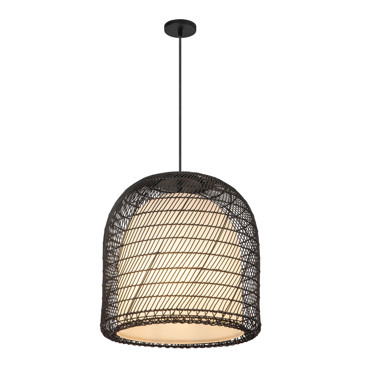 Alora - PD631920MBOP - One Light Pendant - Bondi - Matte Black/Opal Glass