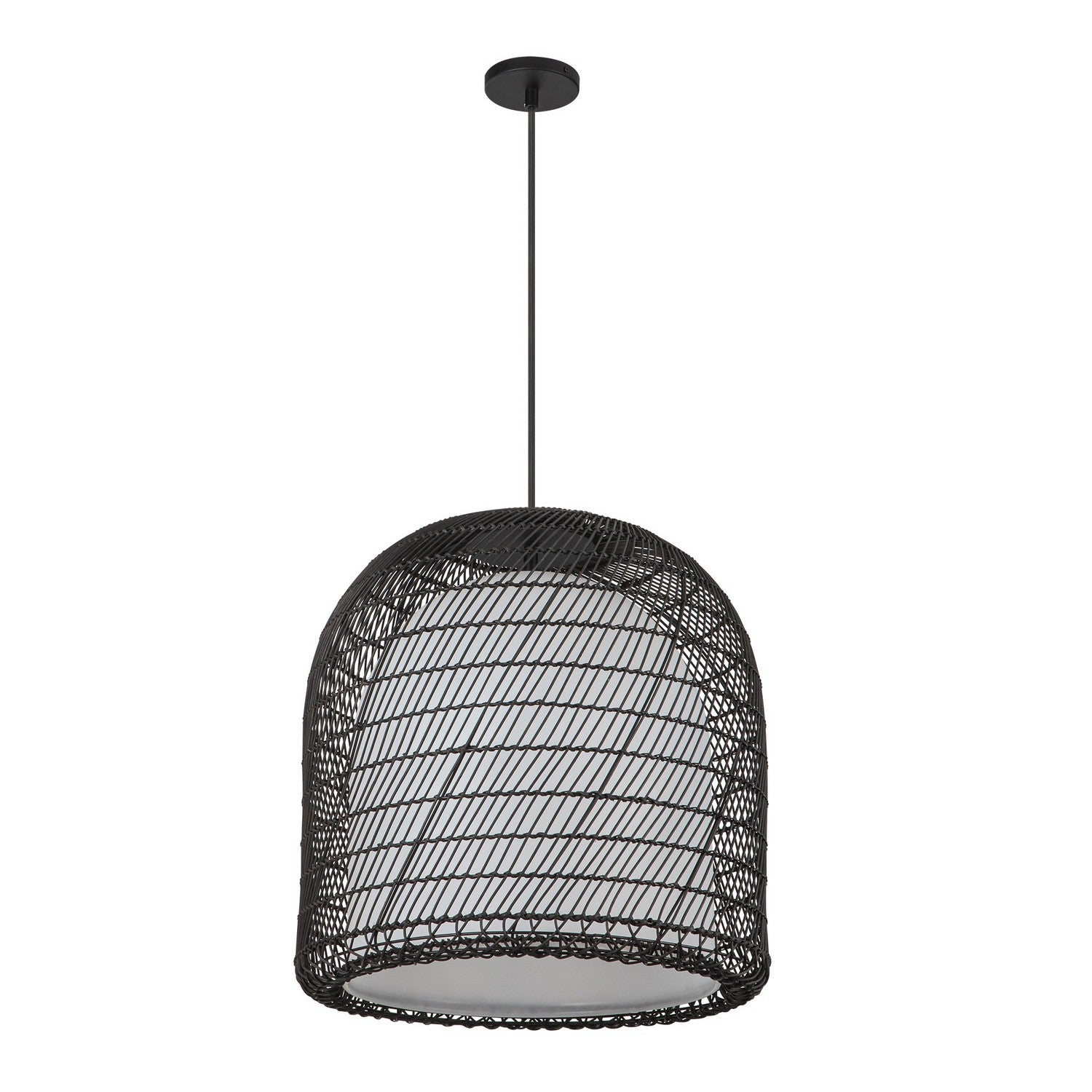 Alora - PD631920MBOP - One Light Pendant - Bondi - Matte Black/Opal Glass