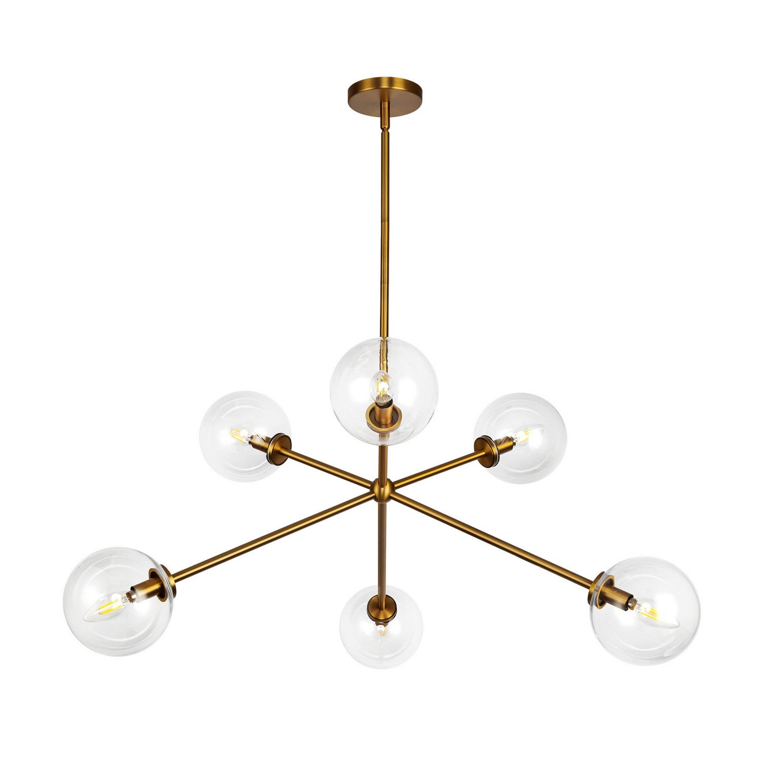 Alora - CH549640AGCL - Six Light Chandelier - Cassia - Aged Brass/Clear Glass