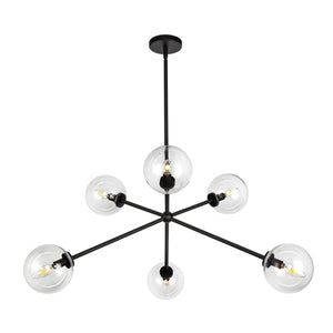 Alora - CH549640MBCL - Six Light Chandelier - Cassia - Matte Black/Clear Glass