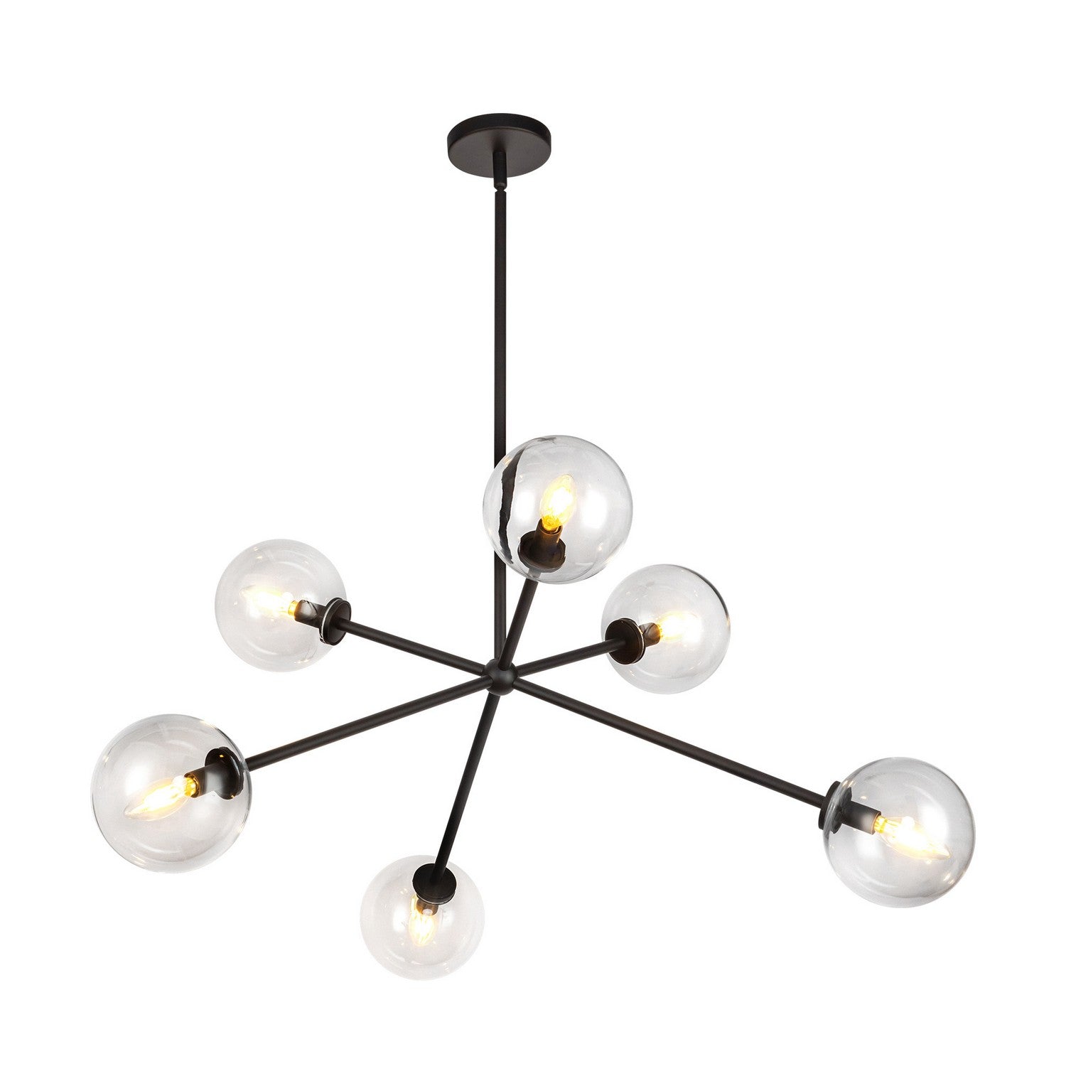 Alora - CH549640MBCL - Six Light Chandelier - Cassia - Matte Black/Clear Glass