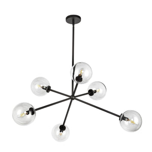 Alora - CH549640MBCL - Six Light Chandelier - Cassia - Matte Black/Clear Glass