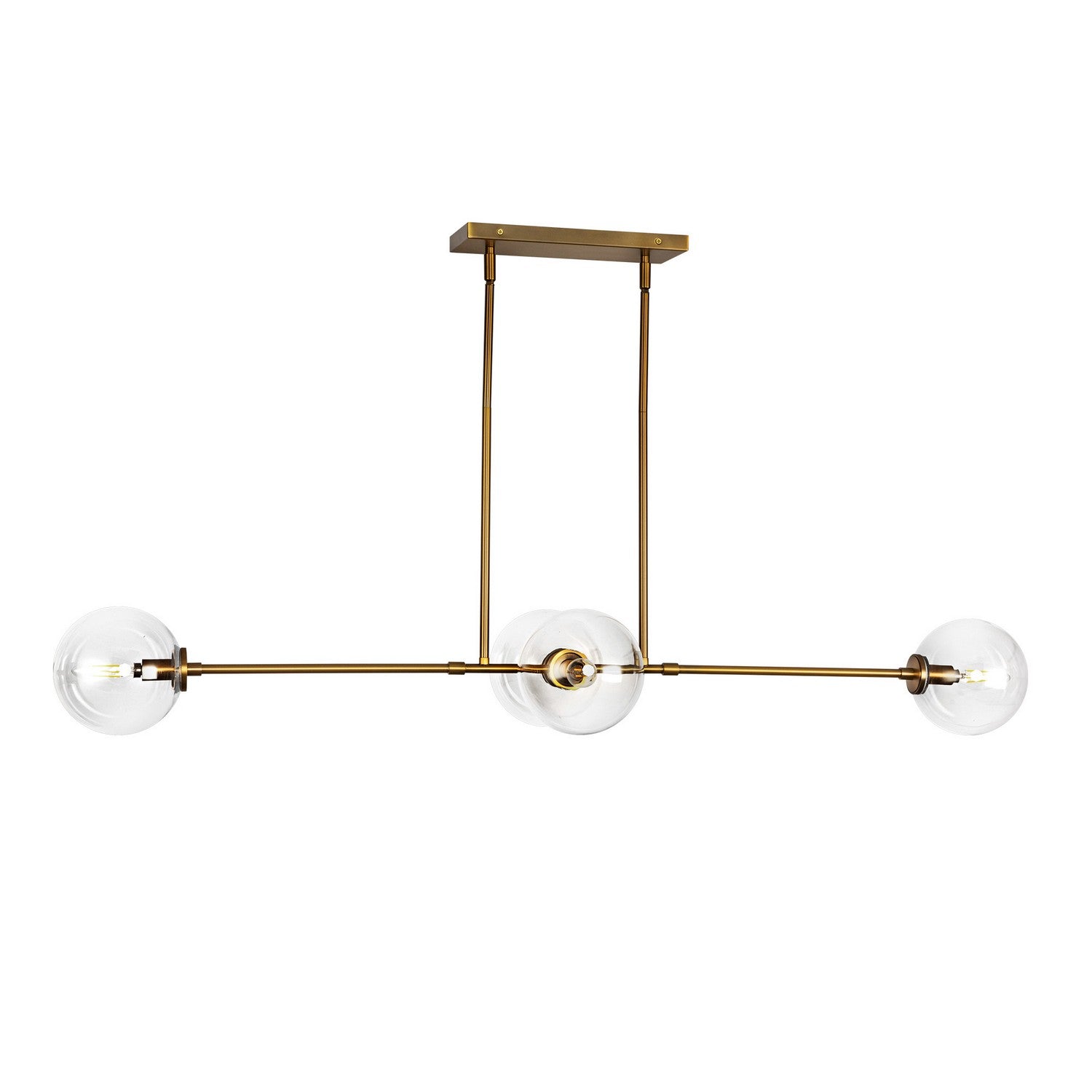 Alora - LP549448AGCL - Four Light Linear Pendant - Cassia - Aged Brass/Clear Glass