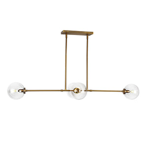 Alora - LP549448AGCL - Four Light Linear Pendant - Cassia - Aged Brass/Clear Glass