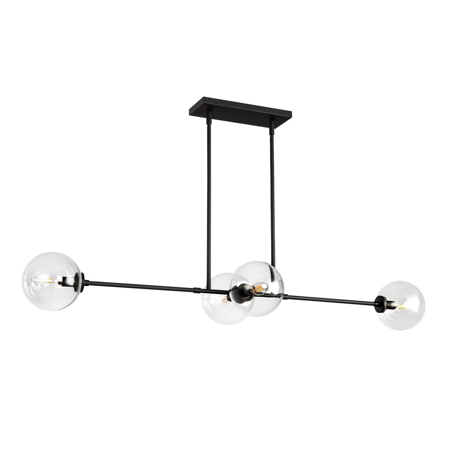 Alora - LP549448MBCL - Four Light Linear Pendant - Cassia - Matte Black/Clear Glass