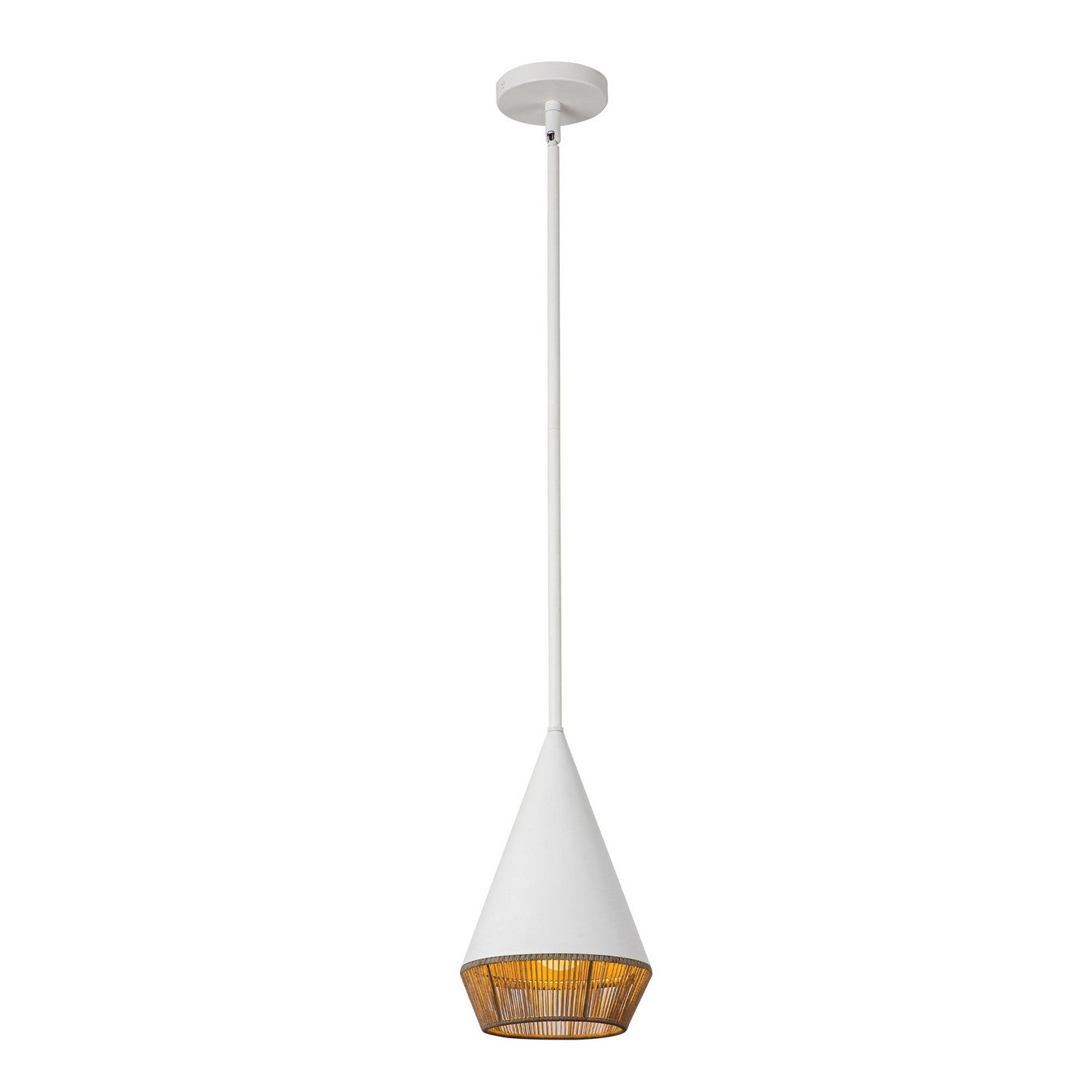 Alora - PD633107WHBR - One Light Pendant - Daphne - White/Brown Cotton Rope