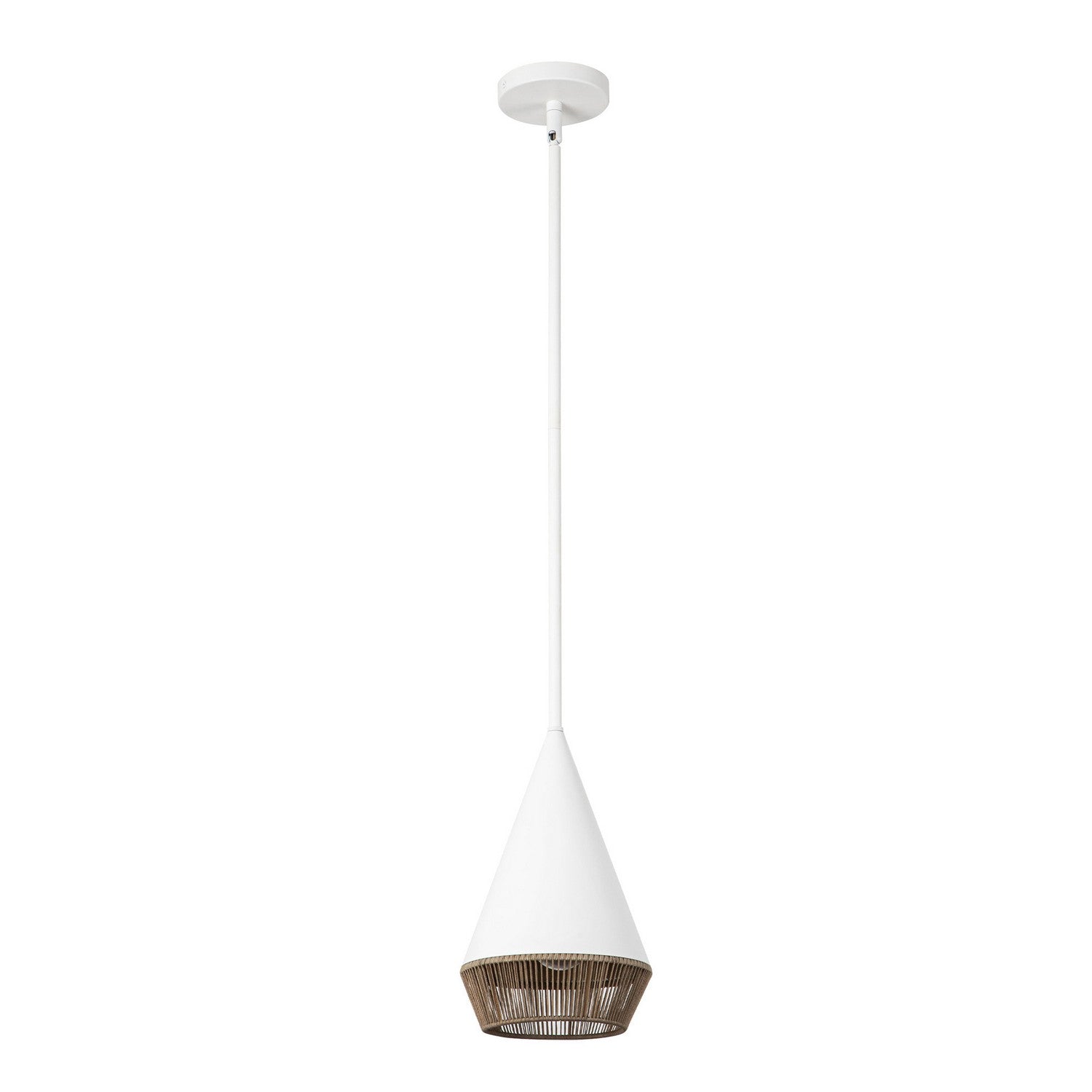 Alora - PD633107WHBR - One Light Pendant - Daphne - White/Brown Cotton Rope