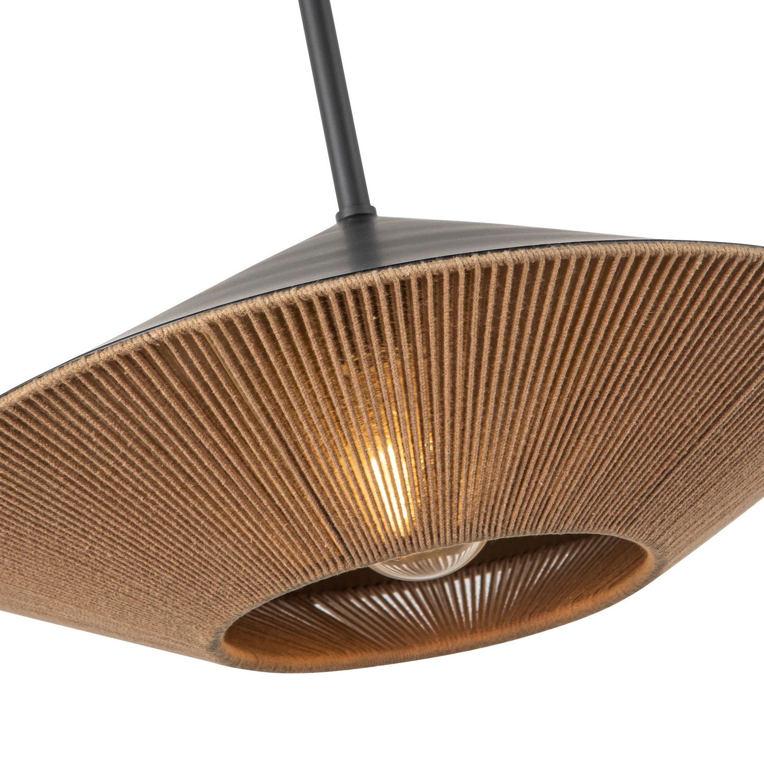 Alora - PD633215MBBR - One Light Pendant - Daphne - Matte Black/Brown Cotton Rope