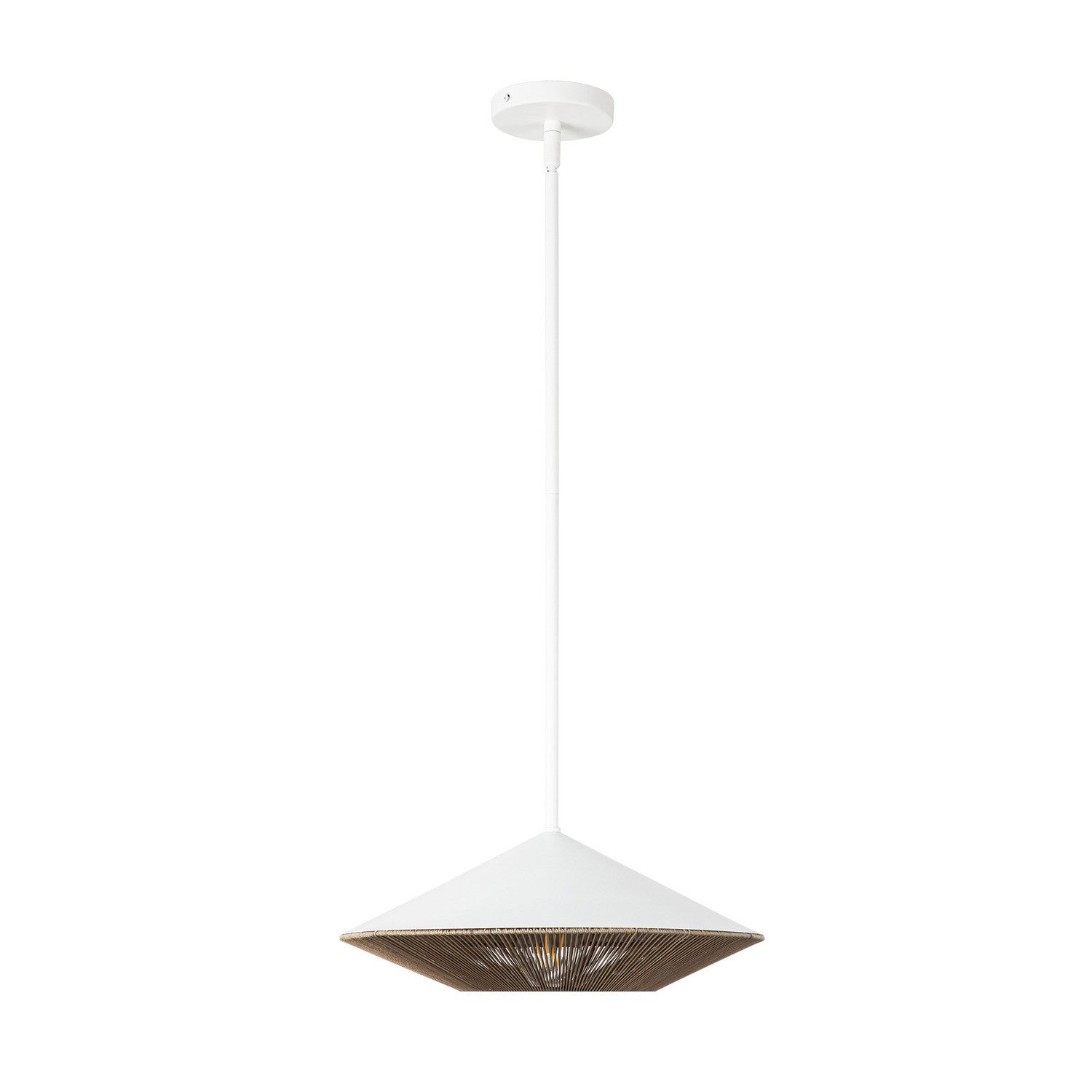 Alora - PD633215WHBR - One Light Pendant - Daphne - White/Brown Cotton Rope