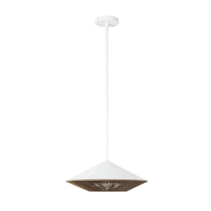 Alora - PD633215WHBR - One Light Pendant - Daphne - White/Brown Cotton Rope