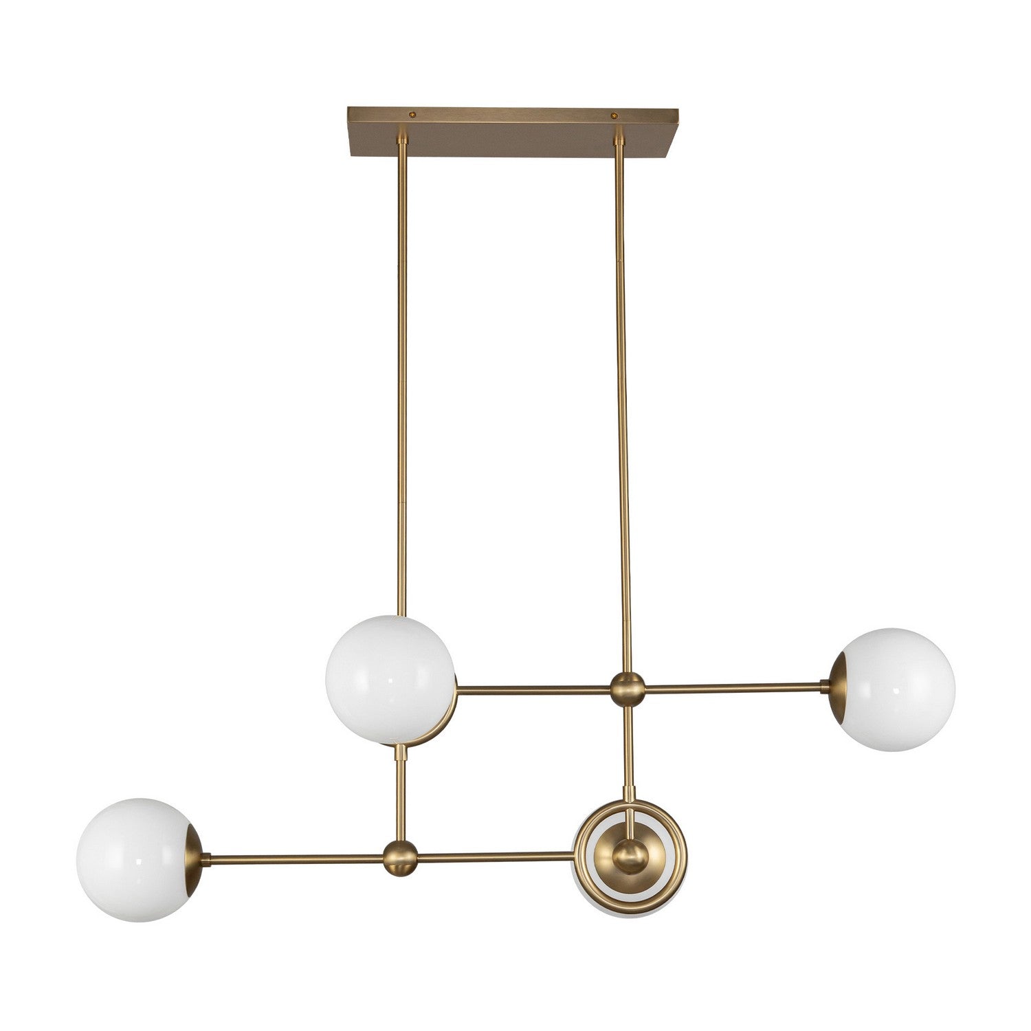 Alora - CH407342BGGO - Four Light Chandelier - Fiore - Brushed Gold/Glossy Opal Glass