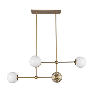 Alora - CH407342BGGO - Four Light Chandelier - Fiore - Brushed Gold/Glossy Opal Glass