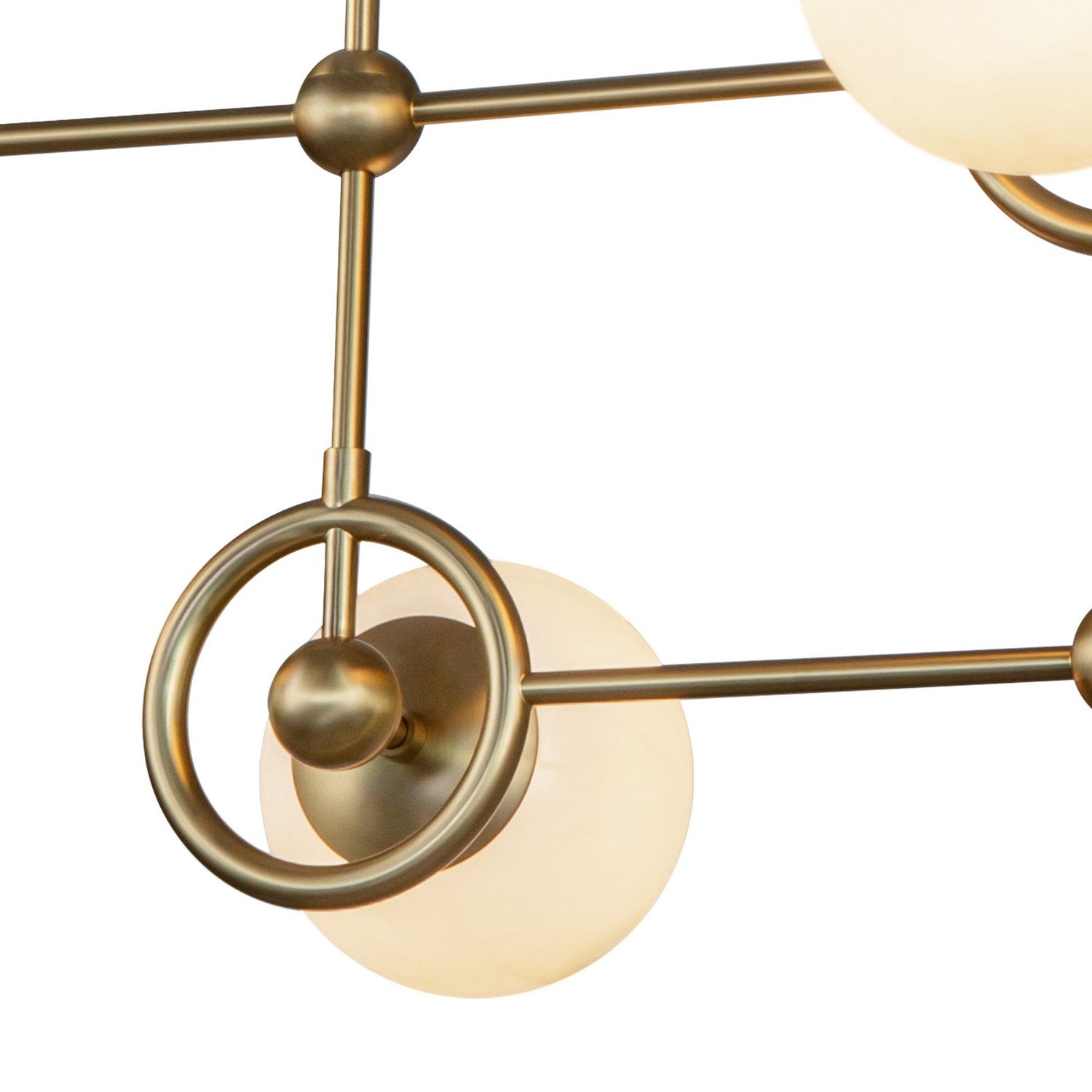 Alora - CH407342BGGO - Four Light Chandelier - Fiore - Brushed Gold/Glossy Opal Glass