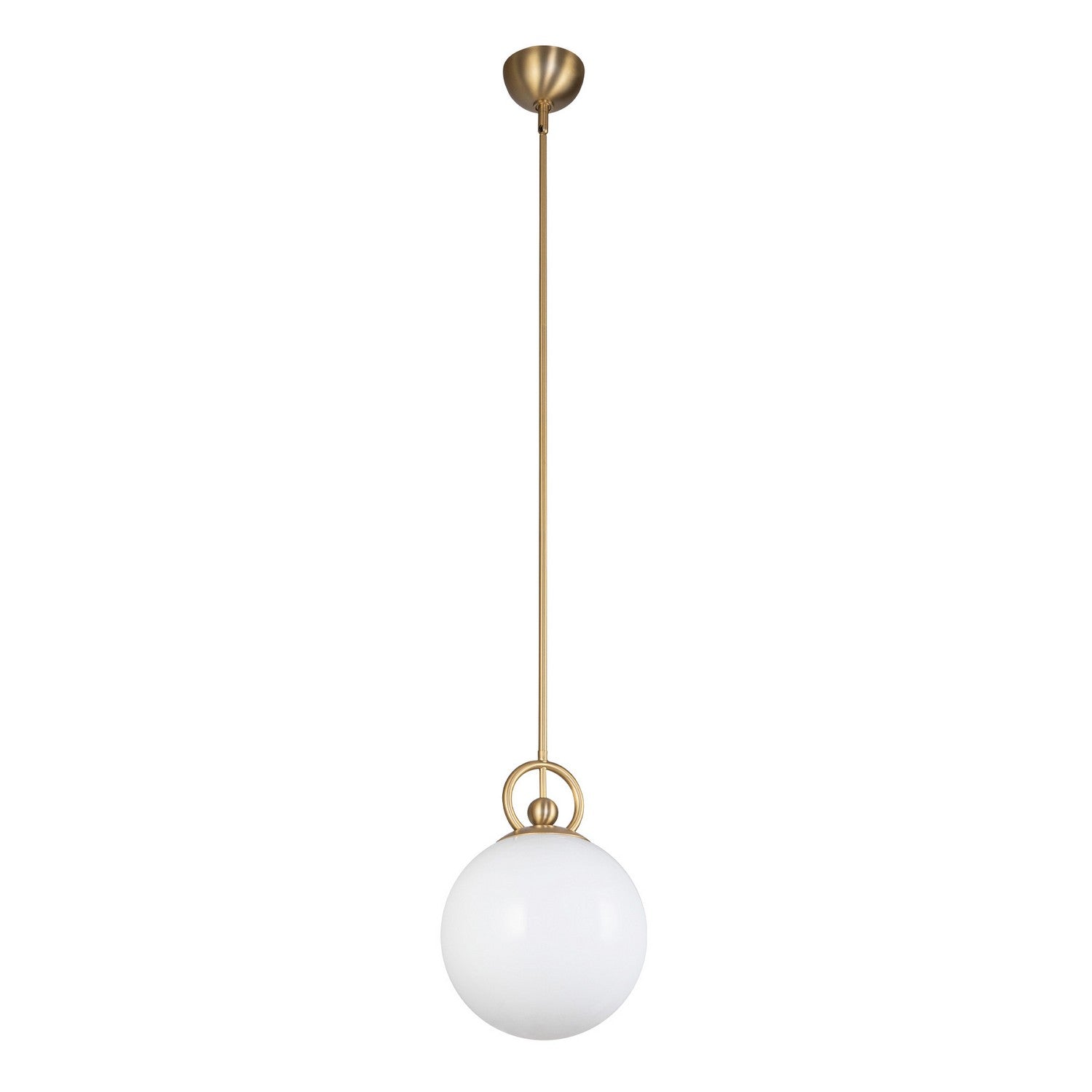 Alora - PD407910BGGO - One Light Pendant - Fiore - Brushed Gold/Glossy Opal Glass