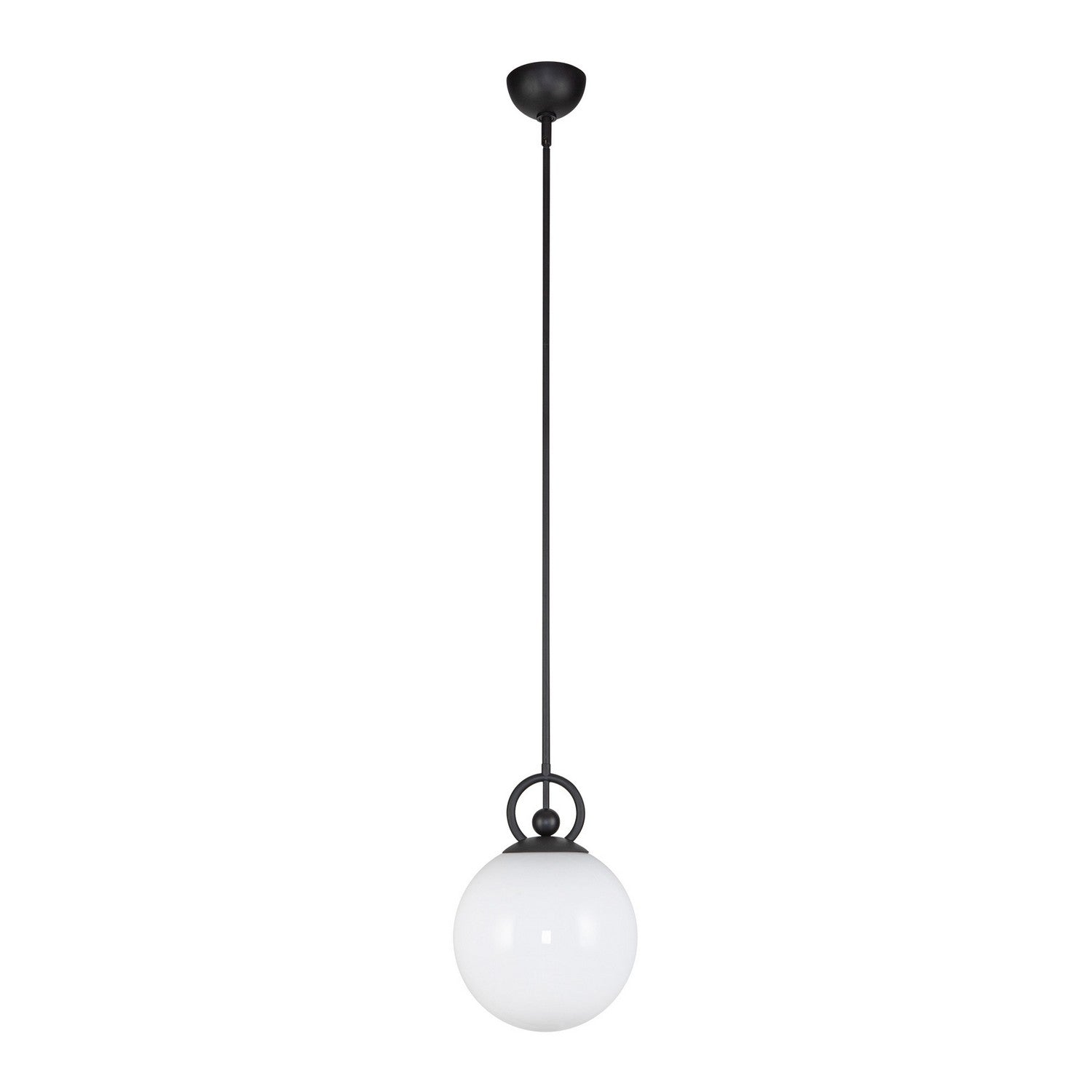 Alora - PD407910MBGO - One Light Pendant - Fiore - Matte Black/Glossy Opal Glass