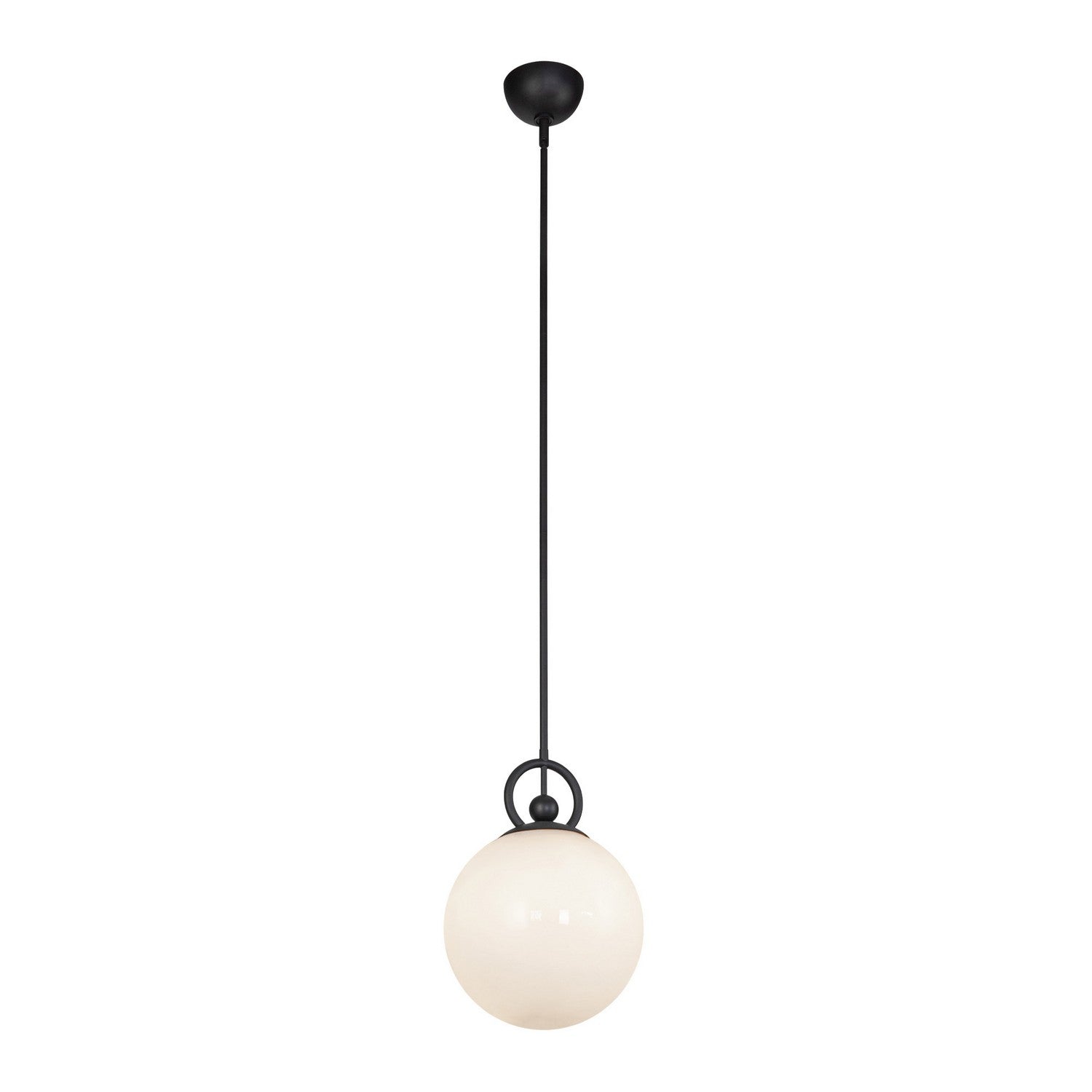 Alora - PD407910MBGO - One Light Pendant - Fiore - Matte Black/Glossy Opal Glass