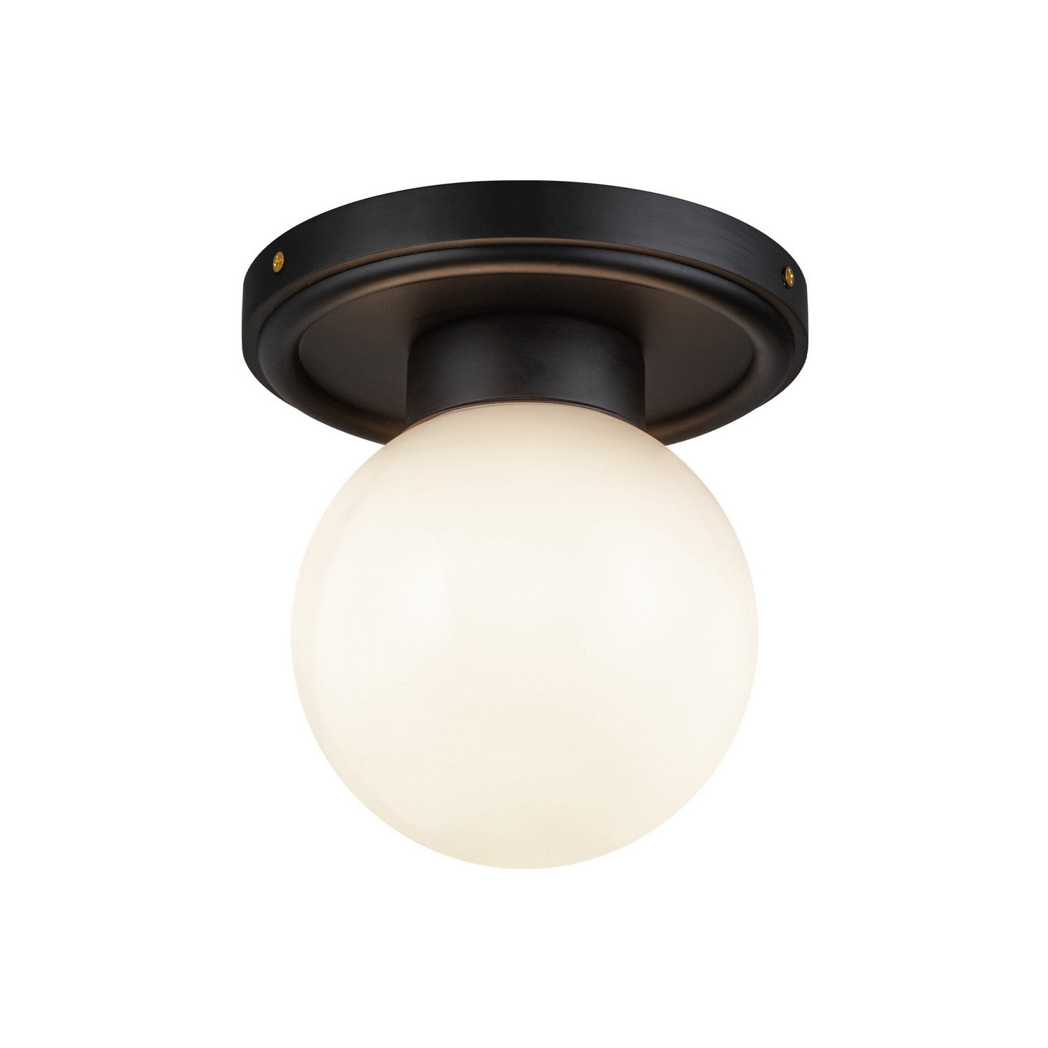 Alora - SF407306MBGO - One Light Semi-Flush Mount - Fiore - Matte Black/Glossy Opal Glass