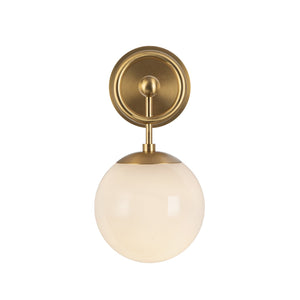 Alora - WV407306BGGO - One Light Wall Vanity - Fiore - Brushed Gold/Glossy Opal Glass