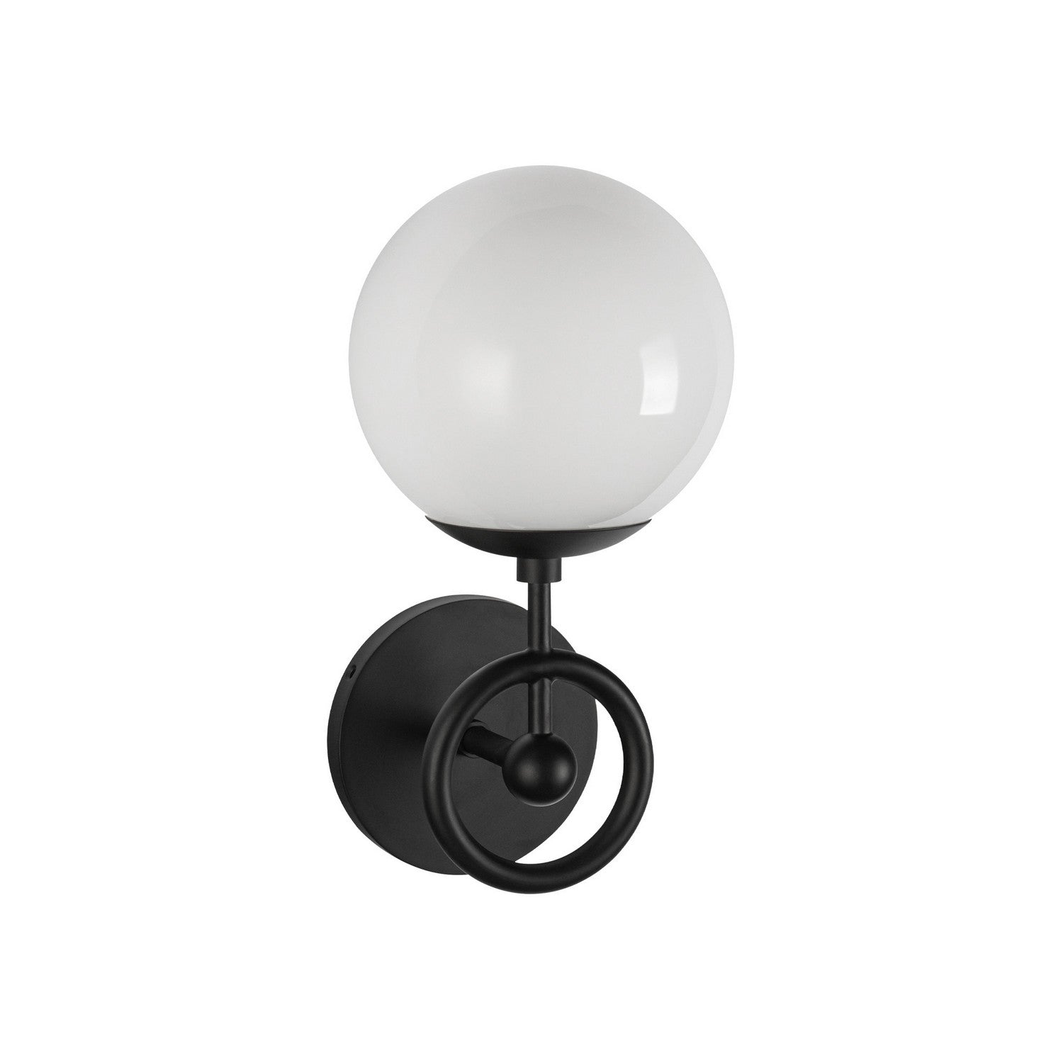 Alora - WV407306MBGO - One Light Wall Vanity - Fiore - Matte Black/Glossy Opal Glass