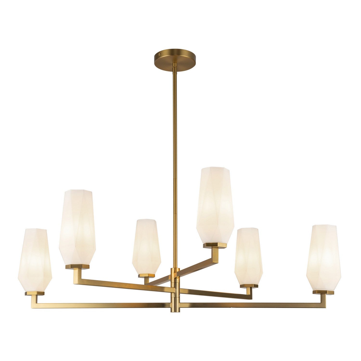 Alora - CH424135BGOP - Six Light Chandelier - Krysta - Brushed Gold/Opal Glass