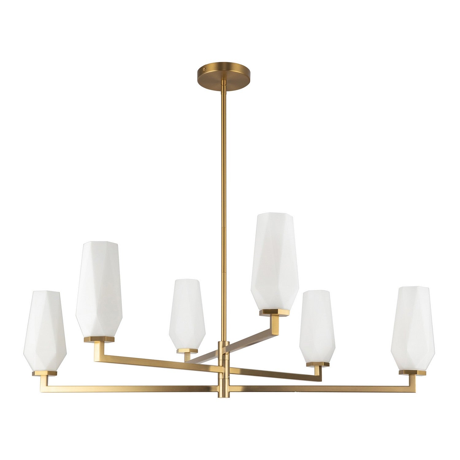 Alora - CH424135BGOP - Six Light Chandelier - Krysta - Brushed Gold/Opal Glass