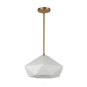 Alora - PD424514BGOP - One Light Pendant - Krysta - Brushed Gold/Opal Glass