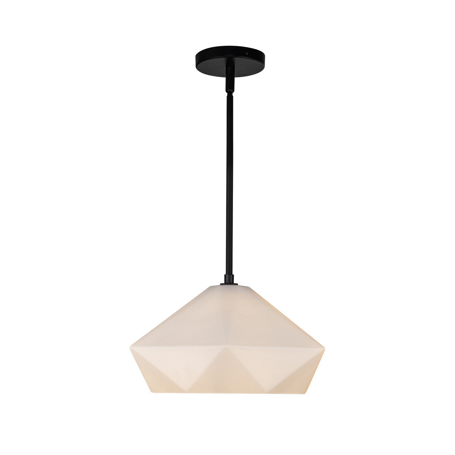 Alora - PD424514MBOP - One Light Pendant - Krysta - Matte Black/Opal Glass